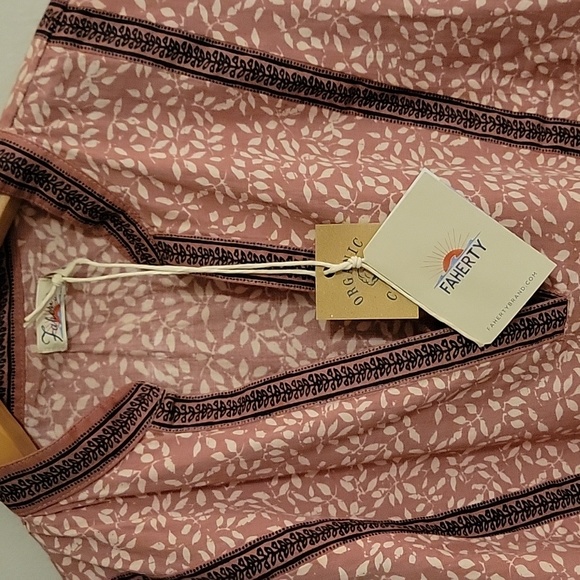 NWT Faherty Aurora Leaf Print Top Blouse Size S - Picture 6 of 12